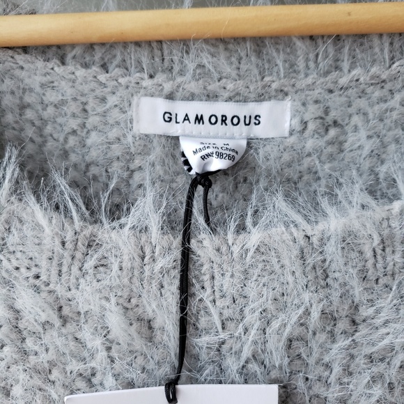 Nasty Gal Cleo Fuzzy Sweater Dress w Shoulder Bow - Picture 7 of 8